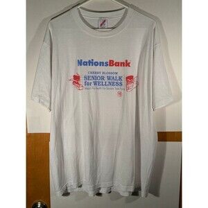 Vintage Nations Bank Cherry Blossom Senior Wellness Walk Shirt Jerzees‎ XL USA